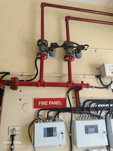 Fire alarm system wiring and panel
