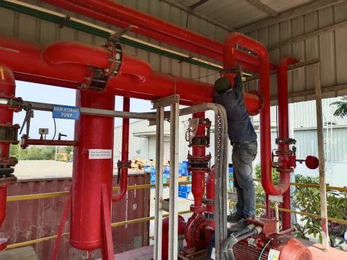Firefighting pump and valve installation